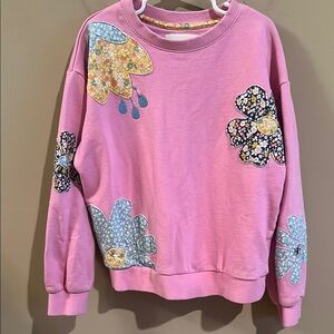 Mini Boden Applique Sweatshirt flowers